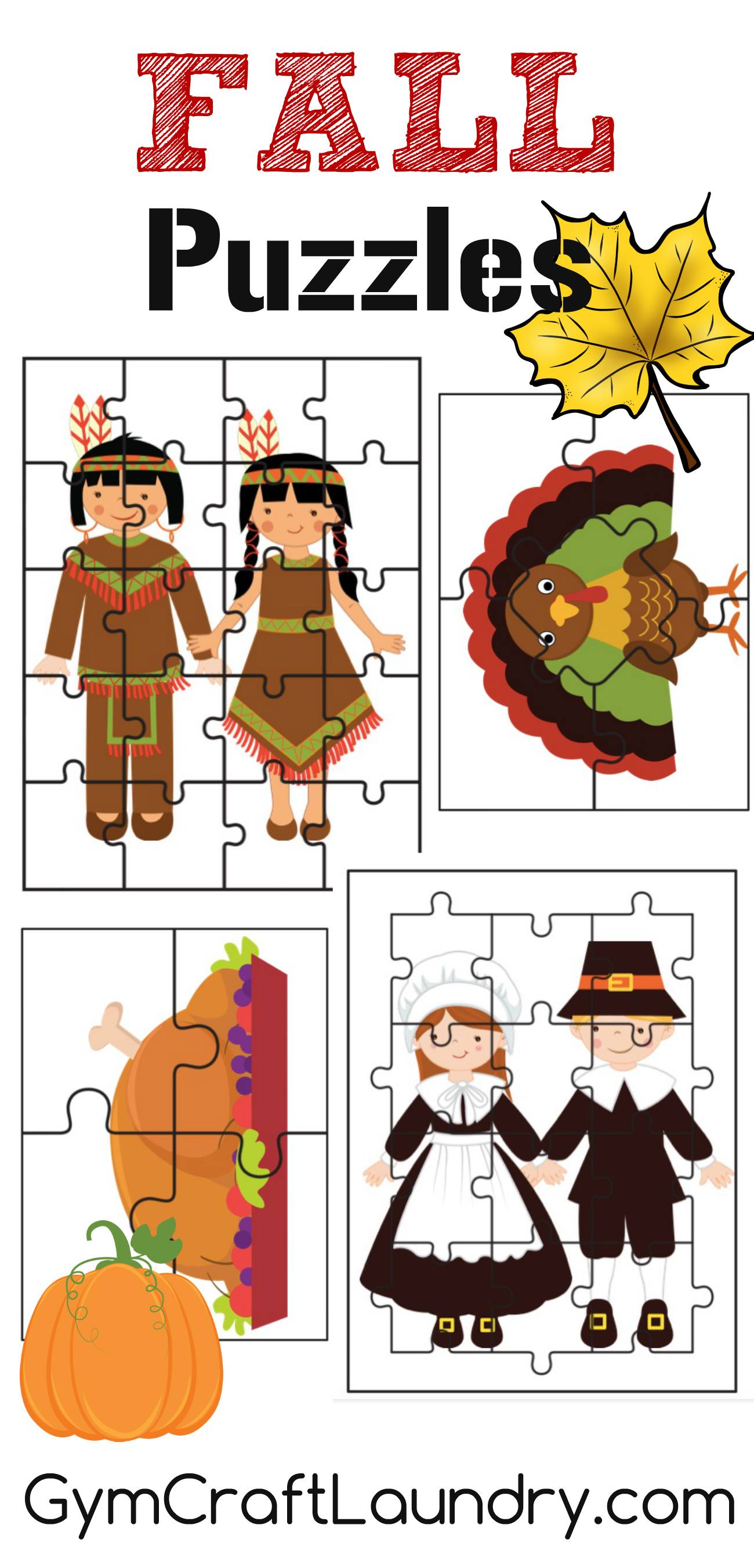 Fall and Thanksgiving Puzzle Activities Printables - Gym ...