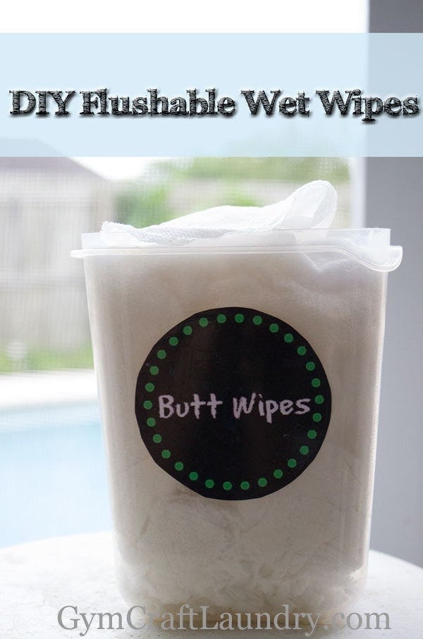 DIY Butt Wipes in a Tall container