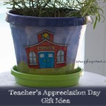 potted plant for teacher, teachers appreciation, teacher gift, decoupage idea, flower pot modge podge, modge podge idea, modge podge craft