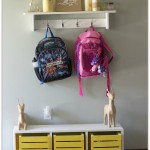 entry way organization, back pack hooks, landing zone, organization, kids organization, entry way, command center, DIY, front entry