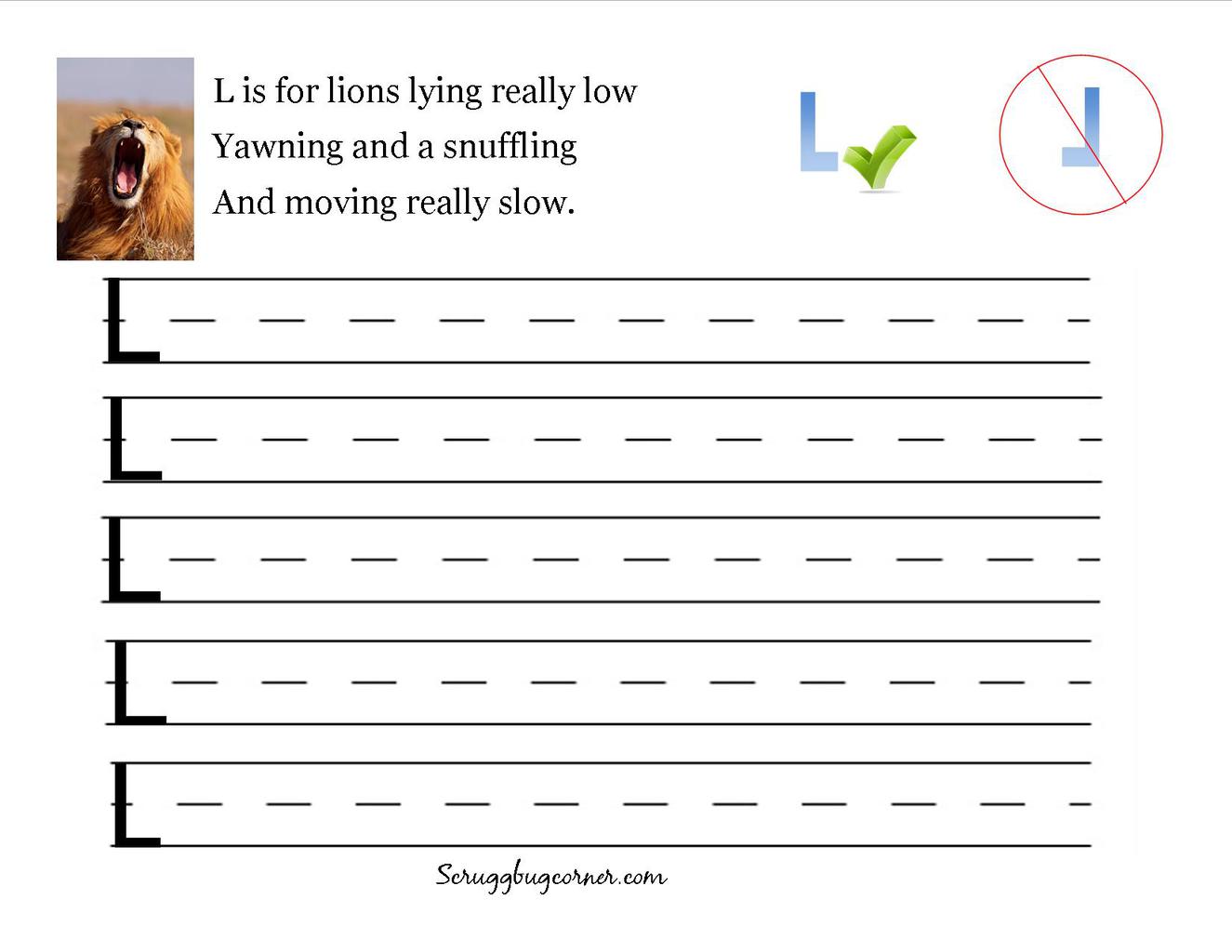 Preschool and Kindergarten Letter writing practice worksheet