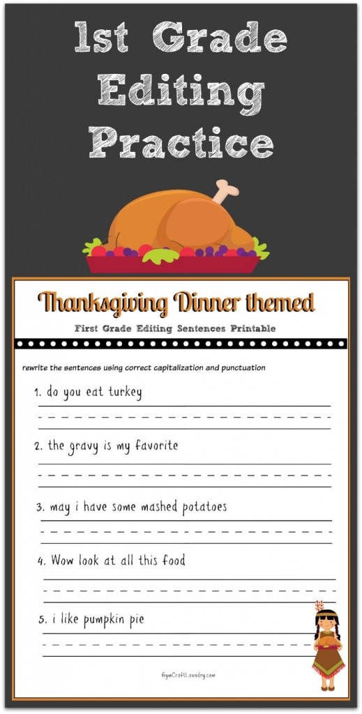 Thanksgiving printable, Thanksgiving homeschool printable, first grade thanksgiving printable, thanksgiving writing practice