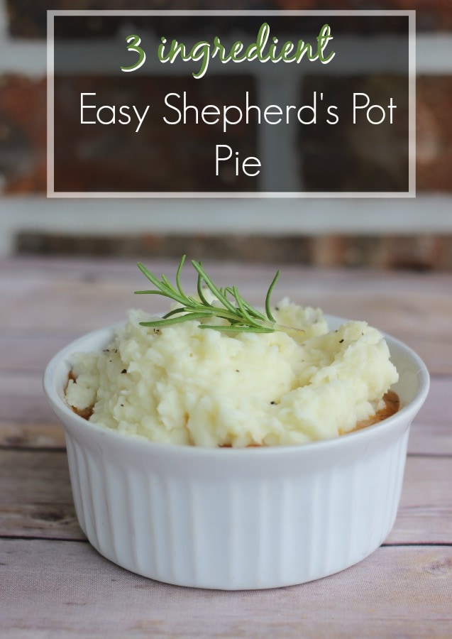 Easy 3 ingredient Week night meal: Shepherd's Pot Pie for dinner