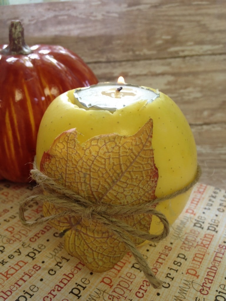 Pretty Rustic Apple Votive Holder Craft