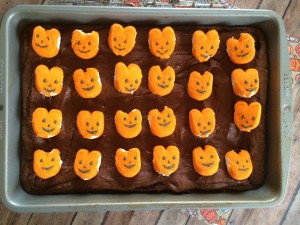 pumpkin peep brownies