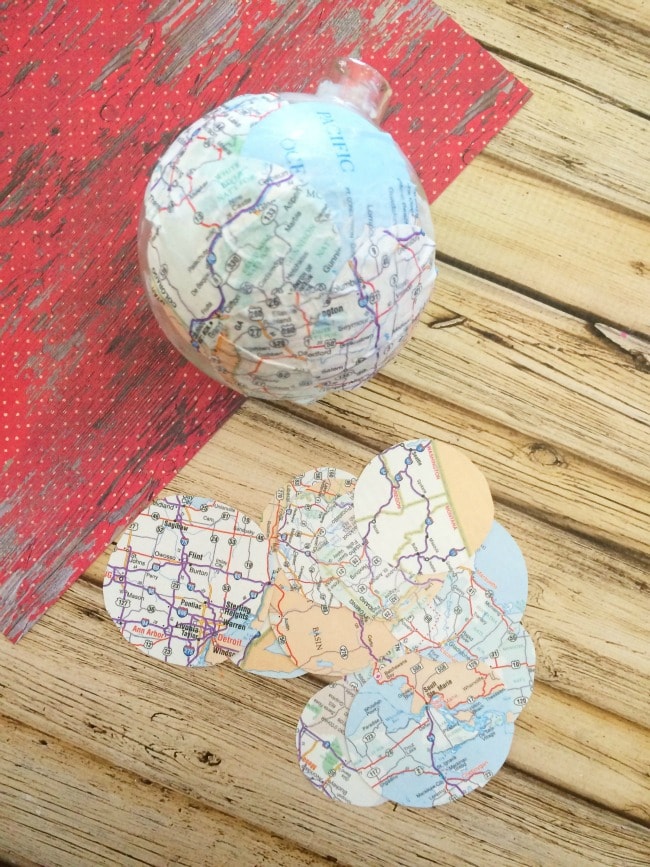 Easy Decoupage Map Ornament