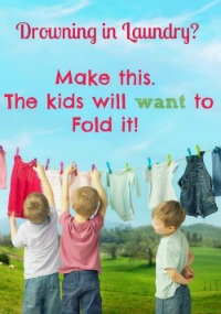 kids folding laundry