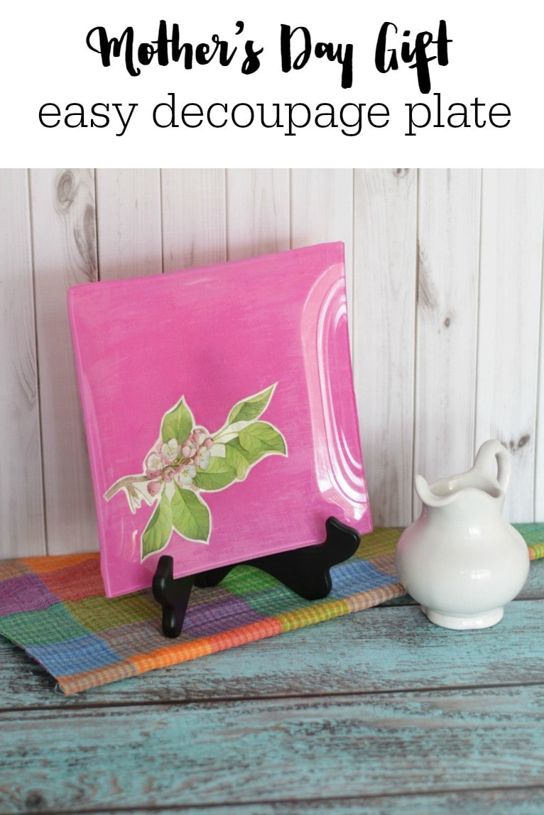 Mother's Day Gift Idea Easy Decoupage Plate