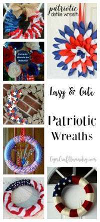 Patriotic red white blue american flag wreaths