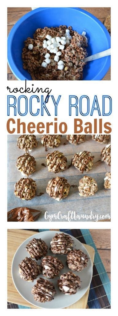 Easy homemade snack for kids. Make these rocking Rocky Road Cheerio Balls!