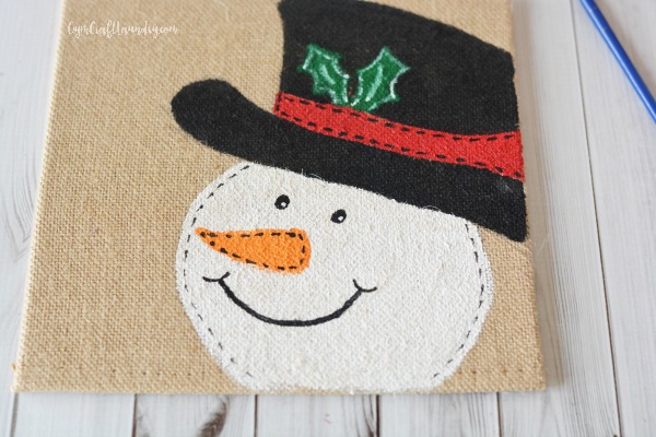 Burlap wall art Snowman for Christmas