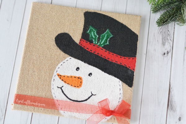 Christmas Burlap Craft Idea Snowman