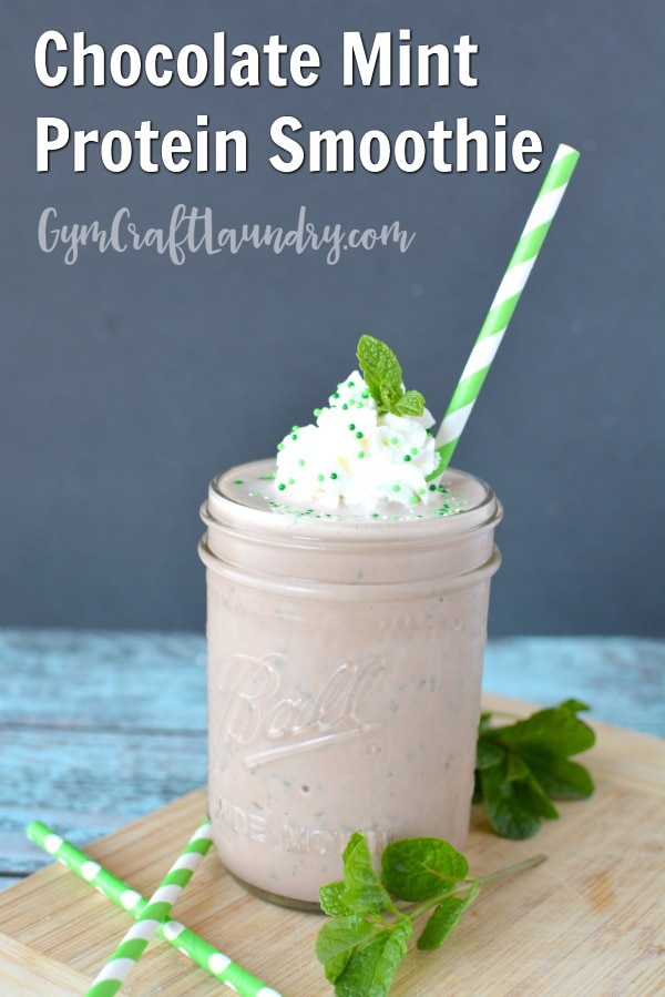 Chocolate Min Protein Smoothie. Perfect for Saint Patrick's Day.