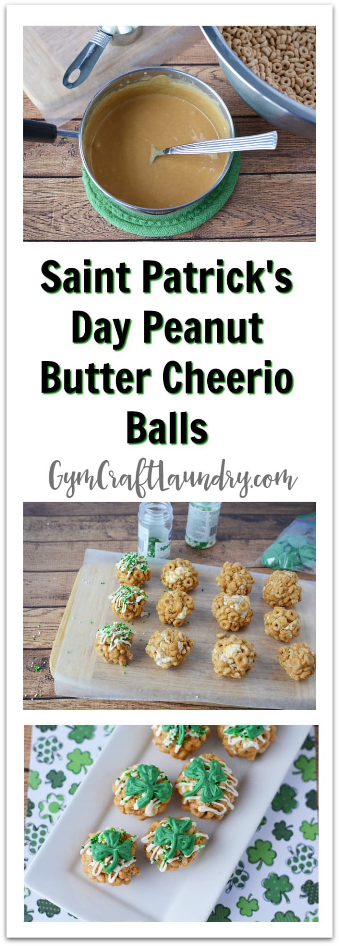 Saint Patricks Day Peanut Butter Cheerios Balls