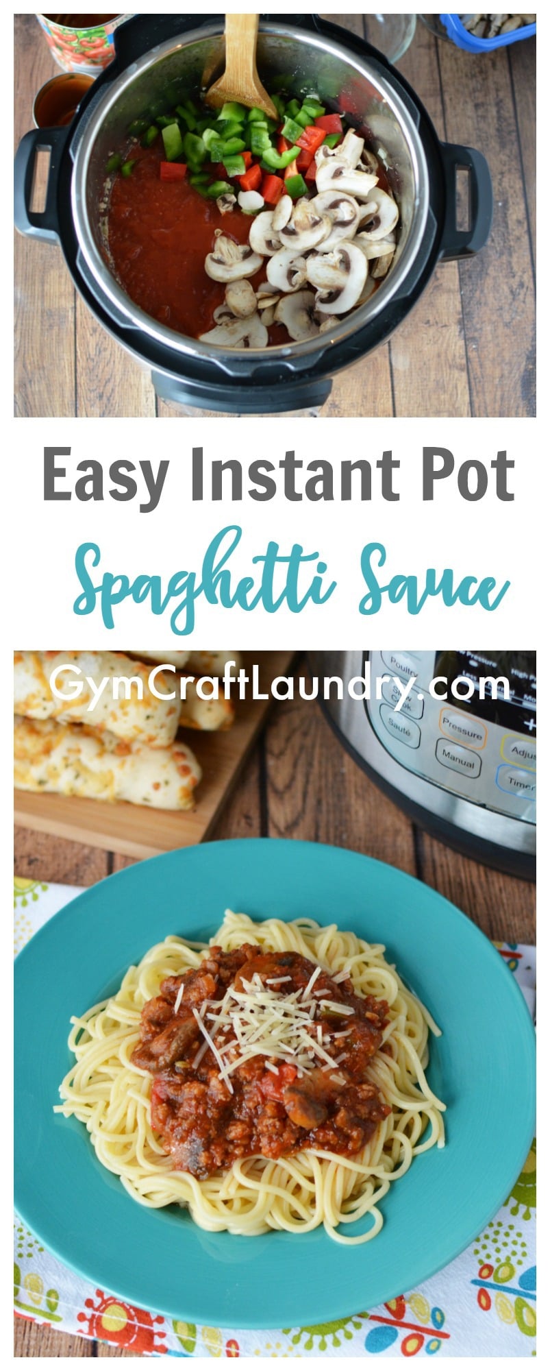 Homemade Instant Pot Spaghetti Sauce using farm fresh vegetables. 