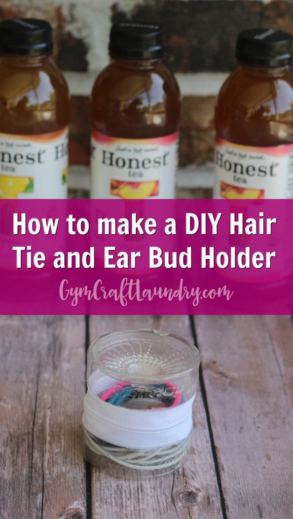 How to make a hair tie and earbud holder using upcycled materials.