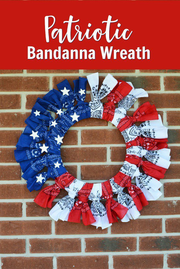 American Flag Bandanna Wreath for your Patriotic Holiday Decor!