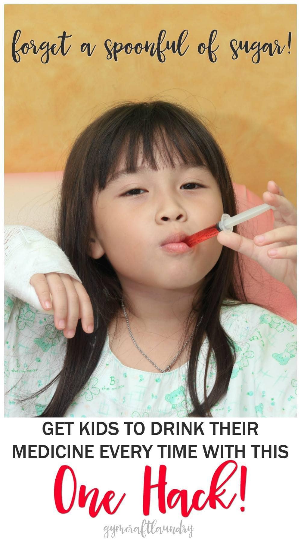 Are you wondering how to give kids medicine without it most of it ending up on the floor, their hair, their clothes, or all over you? Try this little hack. She used to turn into a baby hulk when it was time to give her medicine but now she takes it without a fuss. #momhack