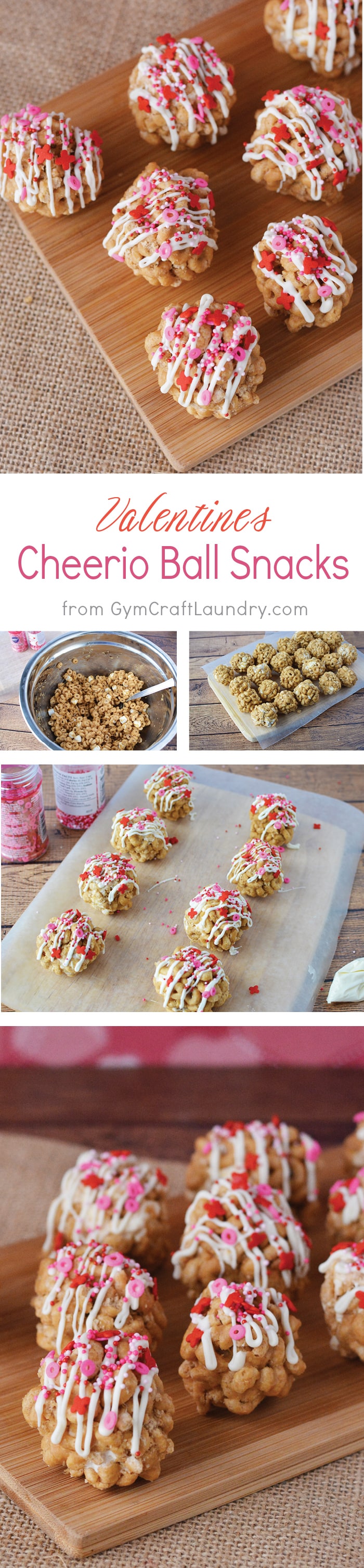 Simply Sweet Easy Valentine's Day Treat. Are you looking for a fun Valentines Party snack? Try these peanut butter cheerio balls! This easy recipe is a great Valentines Party treat for the class. #valentinessnack #valentinespartyfood #valentinestreat #cheerioballs
