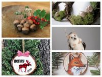 a collection of adorable rustic woodland inspired ornaments