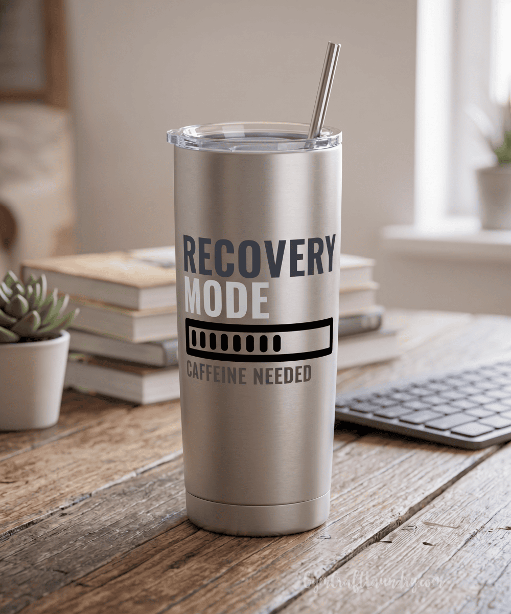 recovery mode tumbler for tired moms or caregivers