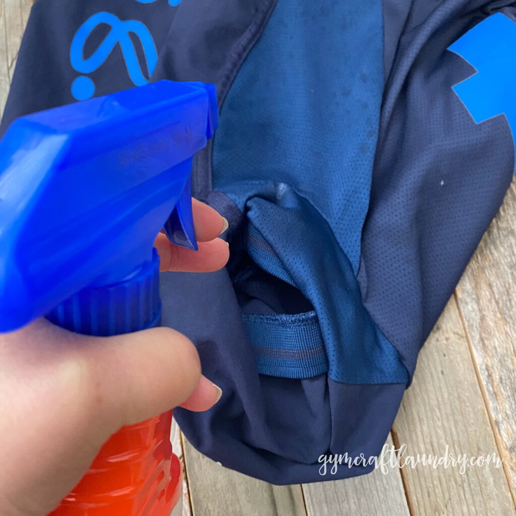 treating soccer uniform with fabric sanitizer