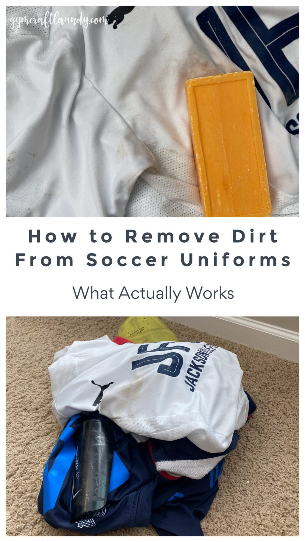 remove dirt from youth soccer uniform using fels naptha soap